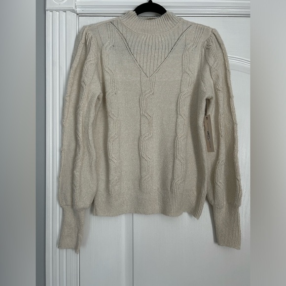 NWT Madison + Hudson Sparkly Cream Sweater Size Small - Picture 2 of 11